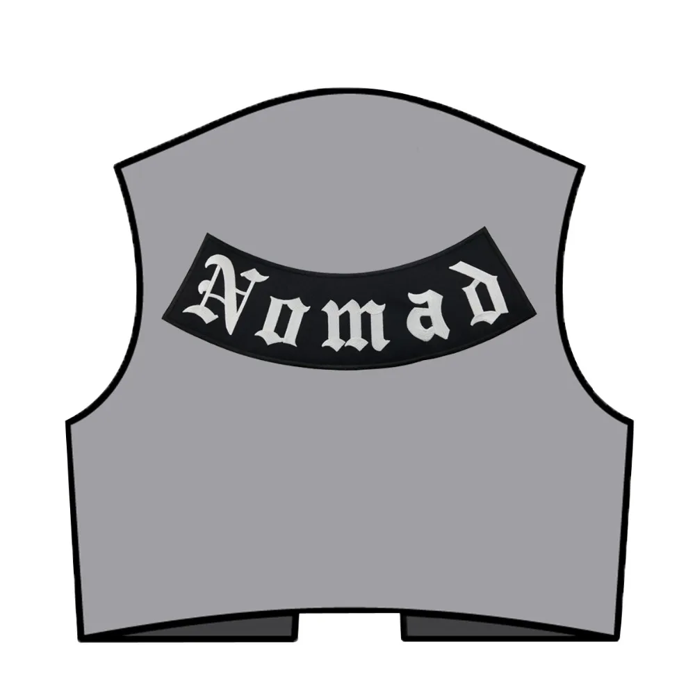 Outlaw USA Rocker Nomad Vest Rider Embroidered Iron On Back of Jacket Patch Black twill fabric Free Shipping DIY Eco-Friendly(4)