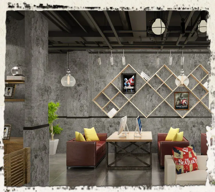 Thickened waterproof PVC self-adhesive wallpaper Grey retro-cement wallpaper attached to shop and Exhibition Hall Industrial Win
Thickened waterproof PVC self-adhesive wallpaper Grey retro-cement wallpaper attached to shop and Exhibition Hall Industrial Win