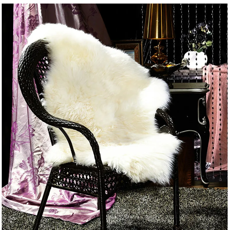 Image Australian Long Wool Sofa Mat   The Whole White Sheepskin Cushions Floating Window Blanket   Living Room Coffee Table Carpet