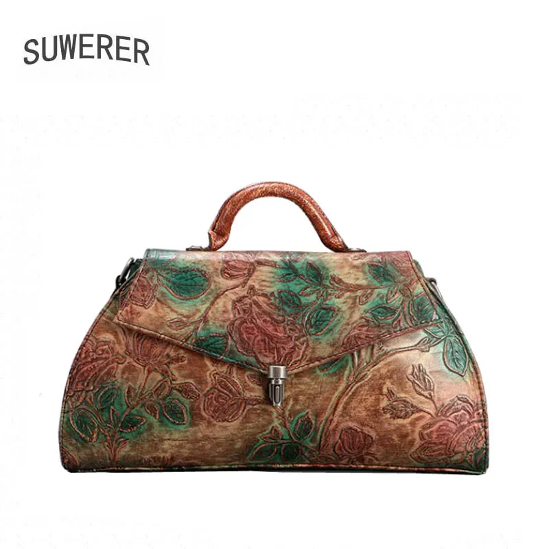 SUWERER 2019 new genuine leather women bags Retro Embossed Flower luxury women bags designer bag handbags women famous brands
SUWERER 2019 new genuine leather women bags Retro Embossed Flower luxury women bags designer bag handbags women famous brands