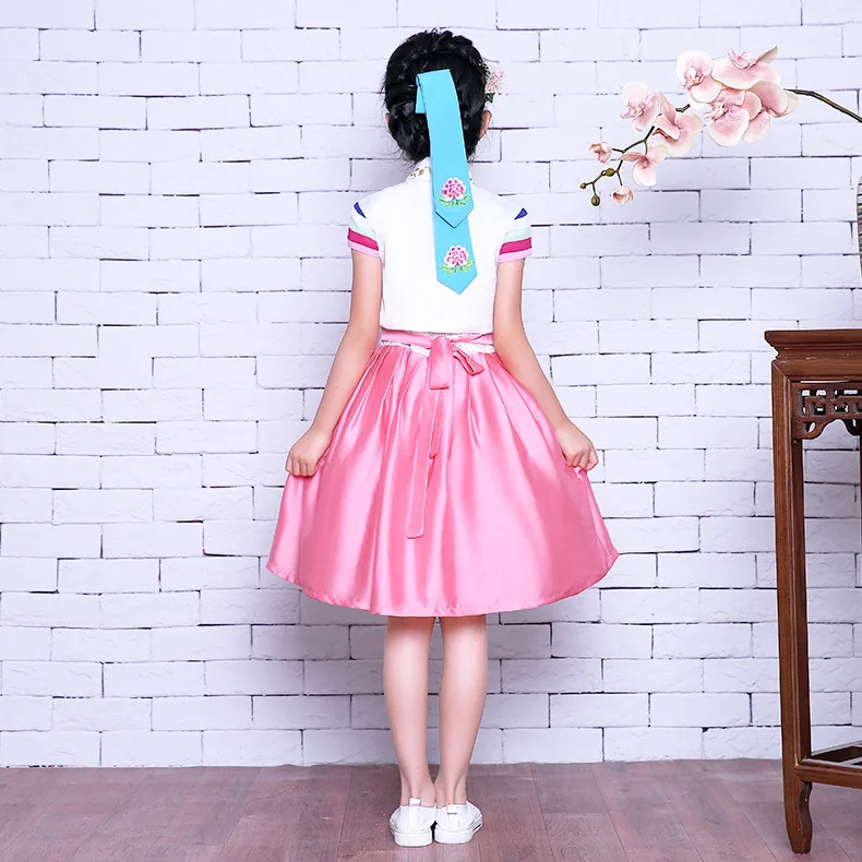 Детское платье Hanbok для девочек с коротким рукавом традиционный костюм