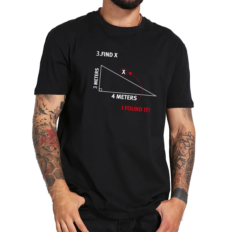 EU Size 100% Cotton Find X Math Triangle Calculation Inspired Design Top Quality Short Sleeved O-neck T-shirt
EU Size 100% Cotton Find X Math Triangle Calculation Inspired Design Top Quality Short Sleeved O-neck T-shirt