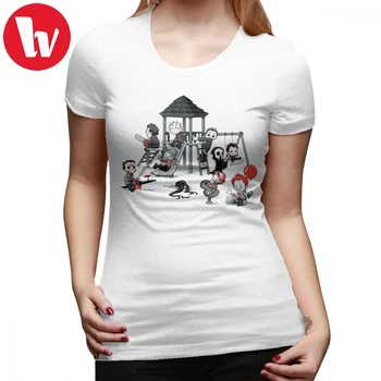 

Chucky T-Shirt Horror Park T Shirt O Neck Street Fashion Women tshirt Cotton Funny Short Sleeve Printed XXL Ladies Tee Shirt