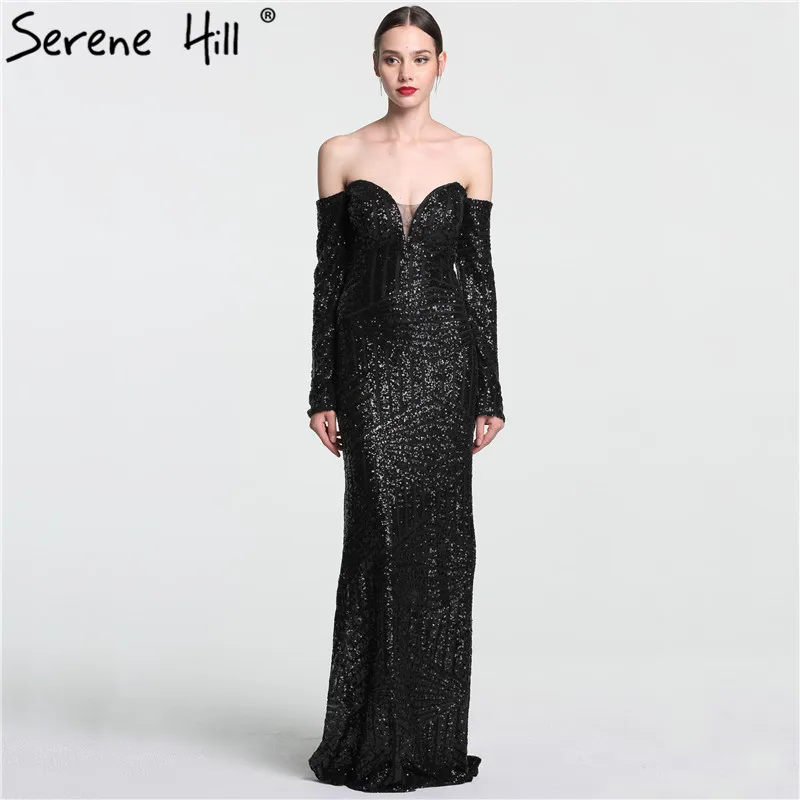 Sexy Off Shoulder Long Sleeve Sequined Long Evening Dresses 2019 Black Floor Length Prom Dress Party Dubai Real Photo BLA6128
Sexy Off Shoulder Long Sleeve Sequined Long Evening Dresses 2019 Black Floor Length Prom Dress Party Dubai Real Photo BLA6128