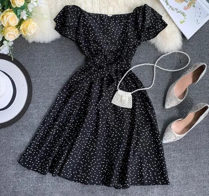 Summer Women Off Shoulder Flower Print Midi Dress Casual Ruffles Polka Dots Floral Chiffon Dress Boho Belt Holiday Beach Dresses
Summer Women Off Shoulder Flower Print Midi Dress Casual Ruffles Polka Dots Floral Chiffon Dress Boho Belt Holiday Beach Dresses