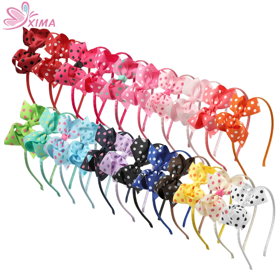XIMA 22pcs/lot 3.5inch Dot Hair Bows with Hairband Children Party Headband Girls Hair Accessories Headwear
XIMA 22pcs/lot 3.5inch Dot Hair Bows with Hairband Children Party Headband Girls Hair Accessories Headwear