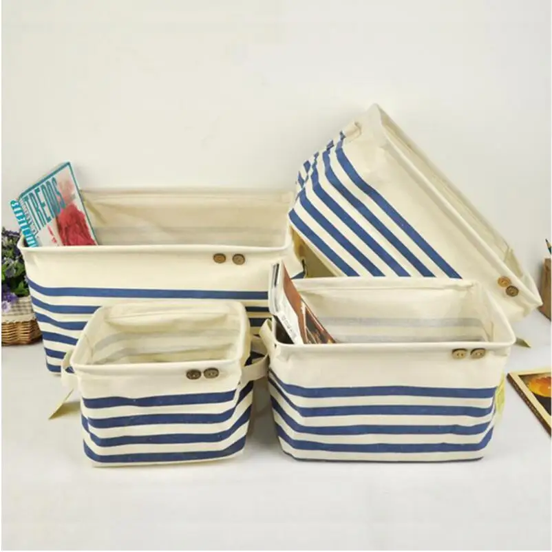 Blue Stripe Canvas Fabric Storage Bin Box kids Toys Basket Foldable Books Sundries Desk Storage Organizer Holder with Handle
Blue Stripe Canvas Fabric Storage Bin Box kids Toys Basket Foldable Books Sundries Desk Storage Organizer Holder with Handle