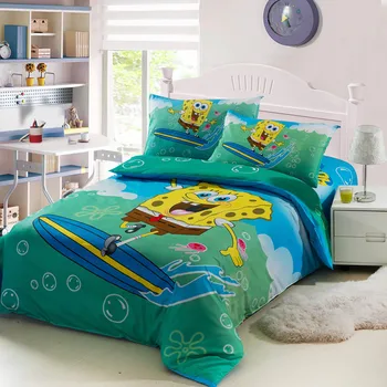 New high quality home children bedding set of spongebob, 2 pillow case, 1 bed sheet and 1 duvet cover
New high quality home children bedding set of spongebob, 2 pillow case, 1 bed sheet and 1 duvet cover