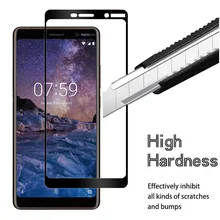 9 H cubierta completa de pegamento para Nokia 3 5 8 7 plus 6 2018 vidrio templado para Nokia X5 x6 X7 2,1, 3,1, 5,1, 6,1 más 8,1 Protector de pantalla(China)