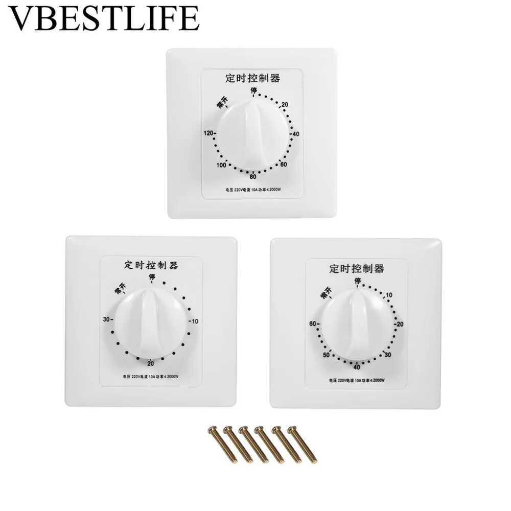 AC 220V Countdown Timer Switch Control 30/60/120 Min High Power Pump Timer Switch Mechanical Control Interruptor 86 Panel timer
AC 220V Countdown Timer Switch Control 30/60/120 Min High Power Pump Timer Switch Mechanical Control Interruptor 86 Panel timer