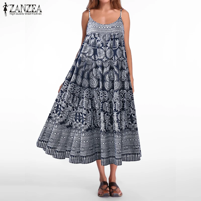 robe femme ete 2019 ZANZEA Summer Women Sexy Spaghetti Straps Floral Print Dress Long Maxi Vestido Party Beach Sundress Oversize
robe femme ete 2019 ZANZEA Summer Women Sexy Spaghetti Straps Floral Print Dress Long Maxi Vestido Party Beach Sundress Oversize