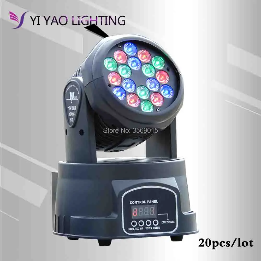 20pcs/lot RGB 18x3W Led Wash Moving Head Light 13 Channels DMX 512 Stage Lighting
20pcs/lot RGB 18x3W Led Wash Moving Head Light 13 Channels DMX 512 Stage Lighting