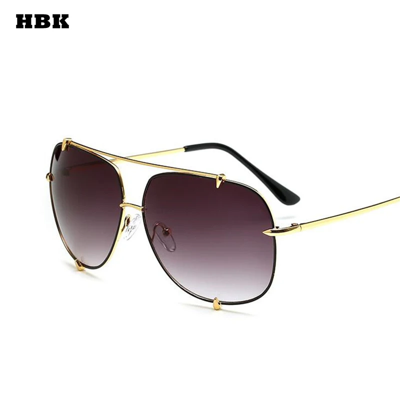HBK Pilot Fashion Rivet Oversized Goggle Women Men Sunglasses Alloy Frame Outside EyeGlasses Brand Designer Gold Brown Gray 2018
HBK Pilot Fashion Rivet Oversized Goggle Women Men Sunglasses Alloy Frame Outside EyeGlasses Brand Designer Gold Brown Gray 2018