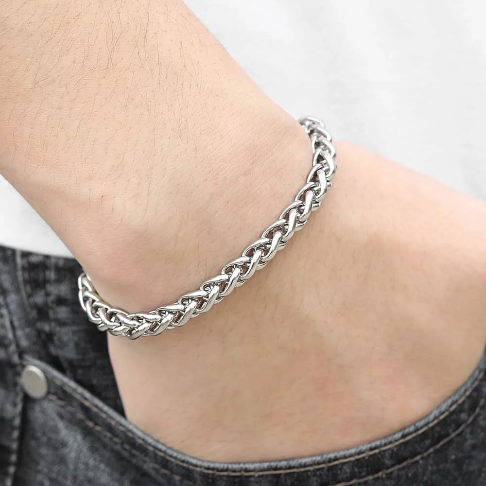 Personalized 3-10mm Women's Men's Bracelet Silver Stainless Steel Wheat Chain Bracelets Male Gifts Wholesale Jewelry 7-11" KBB8
Personalized 3-10mm Women's Men's Bracelet Silver Stainless Steel Wheat Chain Bracelets Male Gifts Wholesale Jewelry 7-11" KBB8