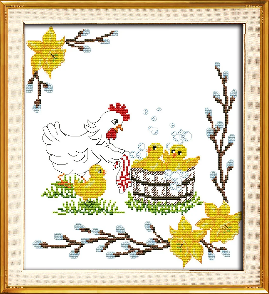 Joy Sunday The chicken to take a bath cross stitch pattern kits handcraft make embroidery with chart
Joy Sunday The chicken to take a bath cross stitch pattern kits handcraft make embroidery with chart