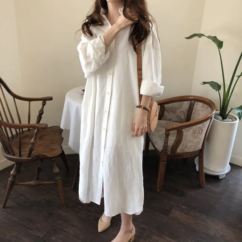 Spring Summer Long Dress Women Casual Vestidos Maxi Loose Plus Size Shirt Dress Sundress Cotton Womens Dresses Robe Femme Q165
Spring Summer Long Dress Women Casual Vestidos Maxi Loose Plus Size Shirt Dress Sundress Cotton Womens Dresses Robe Femme Q165