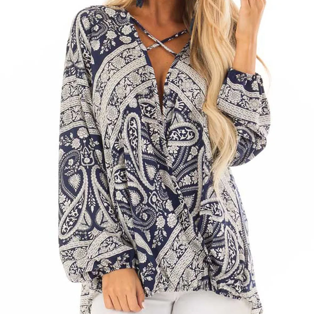 Womens Tops and Blouses Autumn 2018 Chiffon Vintage Paisley Print Long Sleeve Blouse Woman Clothes Tunic Cross Ladies Top
Womens Tops and Blouses Autumn 2018 Chiffon Vintage Paisley Print Long Sleeve Blouse Woman Clothes Tunic Cross Ladies Top
