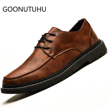 2019 new fashion men's shoes casual leather classic brown khaki & black lace up shoe man comfortable flat shoes for men hot sale
2019 new fashion men's shoes casual leather classic brown khaki & black lace up shoe man comfortable flat shoes for men hot sale