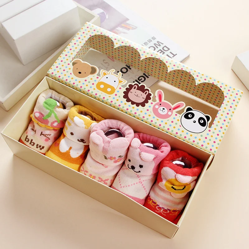 5 pairs/loaded 2016 New Cartoon Baby Socks Three- dimensional Socks 100%Cotton Non-slip Dispensing Newborn Gift Boxes Baby Sock
5 pairs/loaded 2016 New Cartoon Baby Socks Three- dimensional Socks 100%Cotton Non-slip Dispensing Newborn Gift Boxes Baby Sock