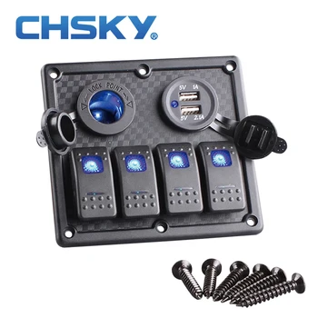 4 Gang Boat Rocker Switch Panel Dual USB Cigarette Lighter Socket Car Switch Panel LED Switch USB Marine Switch Panel
4 Gang Boat Rocker Switch Panel Dual USB Cigarette Lighter Socket Car Switch Panel LED Switch USB Marine Switch Panel