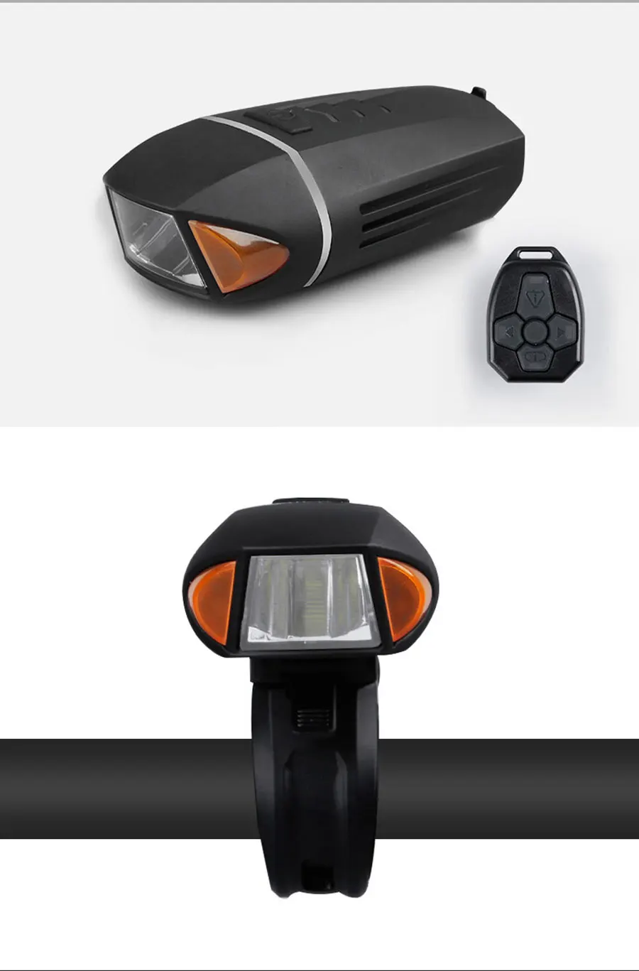 Discount NEWBOLER 350 Lumen Bicycle Flashlight Anti-theft Bike Front Light Turn Signal USB Rechargeable LED Lamp Cycle Horn MTB Headlight 5