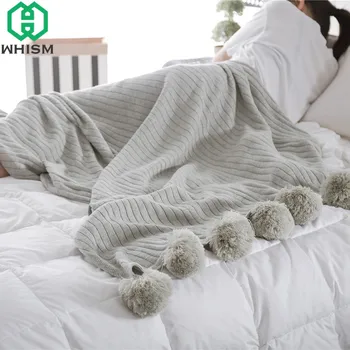 WHISM Soft Cotton Pompom Blanket Adults Crochet Thread Knitted Blankets Sleeping Bedspreads Air Conditioning Blanket For Babies
WHISM Soft Cotton Pompom Blanket Adults Crochet Thread Knitted Blankets Sleeping Bedspreads Air Conditioning Blanket For Babies