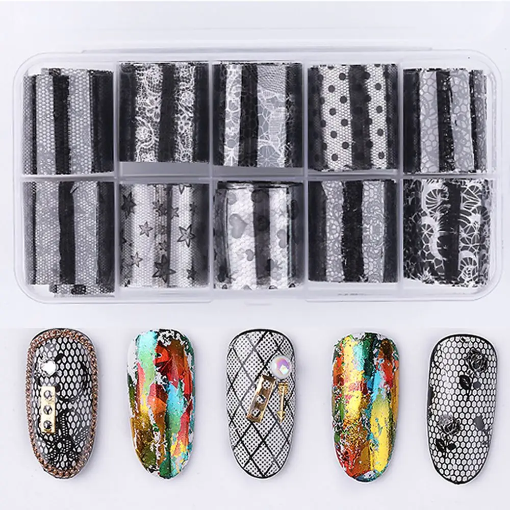 10 Pcs/set Lace Transfer Foil Nail Art Sricker Sexy Full Wraps Flower Glue Adhesive DIY Manicure Styling Tools Nail Decoration
10 Pcs/set Lace Transfer Foil Nail Art Sricker Sexy Full Wraps Flower Glue Adhesive DIY Manicure Styling Tools Nail Decoration