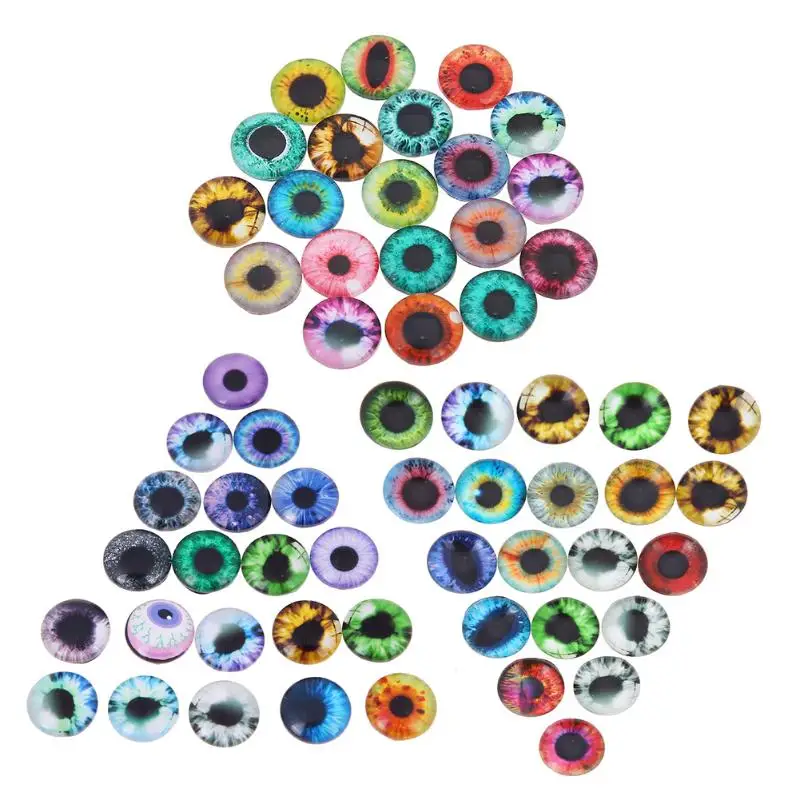 Black Pupils NOS Part Vintage 13mm Original Glass Teddy Bear Doll Eyes Clear