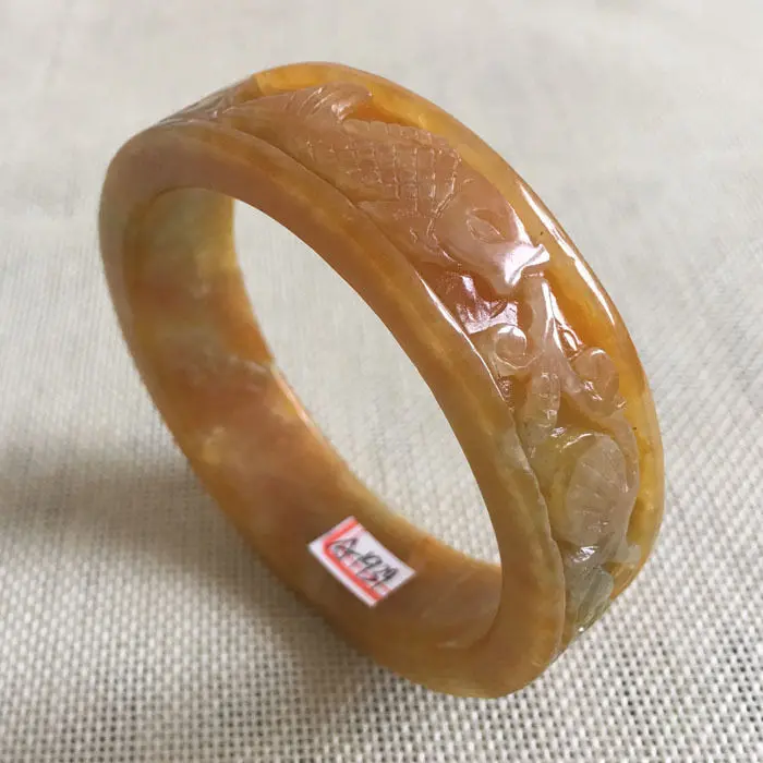 A-1939 Chinese Hand-carved Yellow Brown Jadeite Jade Gems Bangle Bracelet 61mm 28% 10.13
A-1939 Chinese Hand-carved Yellow Brown Jadeite Jade Gems Bangle Bracelet 61mm 28% 10.13