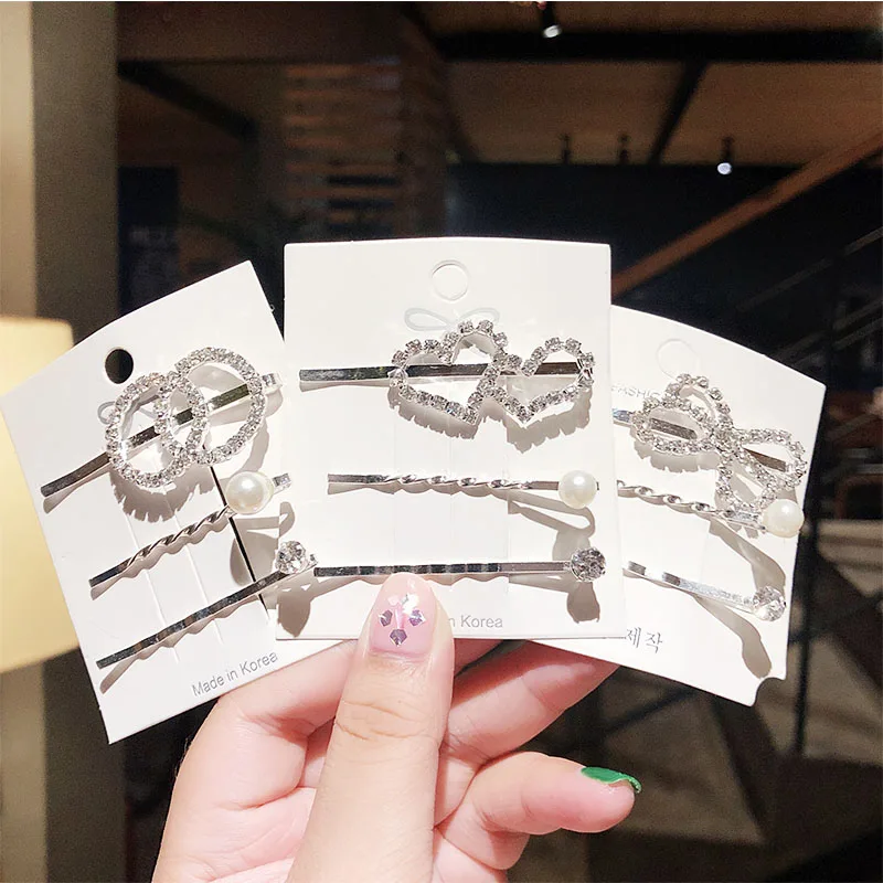 3PCS/Set Women Girls Luxury Crystal Pearls Bow Heart Barrettes Princess Headband Hair Clips Hairpins Fashion Hair Accessories
3PCS/Set Women Girls Luxury Crystal Pearls Bow Heart Barrettes Princess Headband Hair Clips Hairpins Fashion Hair Accessories