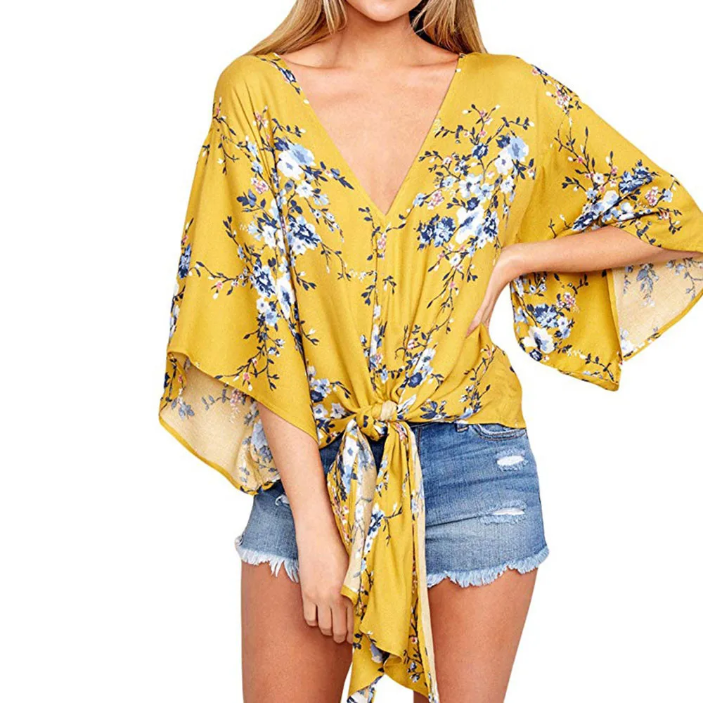ISHOWTIENDA New Fashion Women Blouse Women Shirts Floral Printed V-Neck Bandages Short Sleeve Tops Ladies Blouses Tunique Femme
ISHOWTIENDA New Fashion Women Blouse Women Shirts Floral Printed V-Neck Bandages Short Sleeve Tops Ladies Blouses Tunique Femme