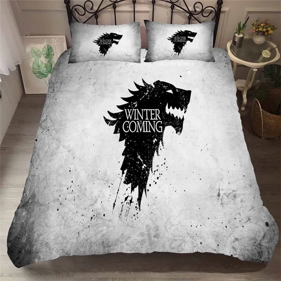 

A Bedding Set 3D Printed Duvet Cover Bed Set Game of Thrones Home Textiles for Adults Bedclothes with Pillowcase #GOT09
