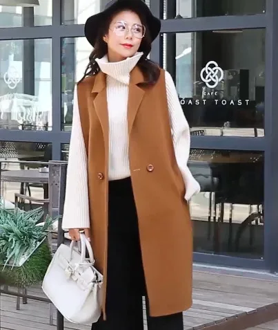 New 2018 Fashion Double-side Cashmere Women Vest Long Solid Wool Coat Female Waistcoat For Women Colete Feminino Z0067
New 2018 Fashion Double-side Cashmere Women Vest Long Solid Wool Coat Female Waistcoat For Women Colete Feminino Z0067