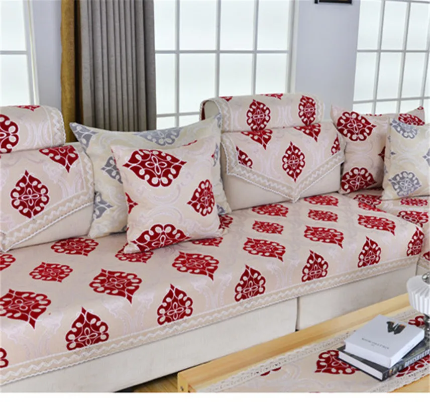 Image Hot New Couch Cover Chaise Sofa Cushion Cover Set Slip Resistant Sofa Towel Seat cushion Plaid Pads Protector Home Decor T27