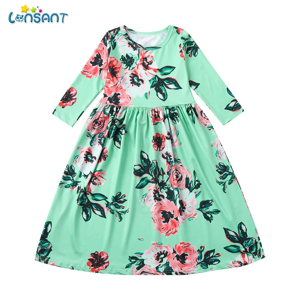 LONSANT Baby Girls Dress Spring Summer Kids 3/4 Sleeve Floral Pleated Casual Princess Dress Children Girl Polyester Long Dress
LONSANT Baby Girls Dress Spring Summer Kids 3/4 Sleeve Floral Pleated Casual Princess Dress Children Girl Polyester Long Dress