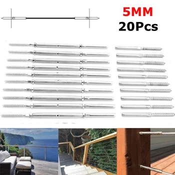 20Pcs/Set For 5mm Cable Silver Balustrade Cable Fixing Kit Screw Rope Balustrade Kit Stainless Steel Lag Screw Swage Terminal
20Pcs/Set For 5mm Cable Silver Balustrade Cable Fixing Kit Screw Rope Balustrade Kit Stainless Steel Lag Screw Swage Terminal