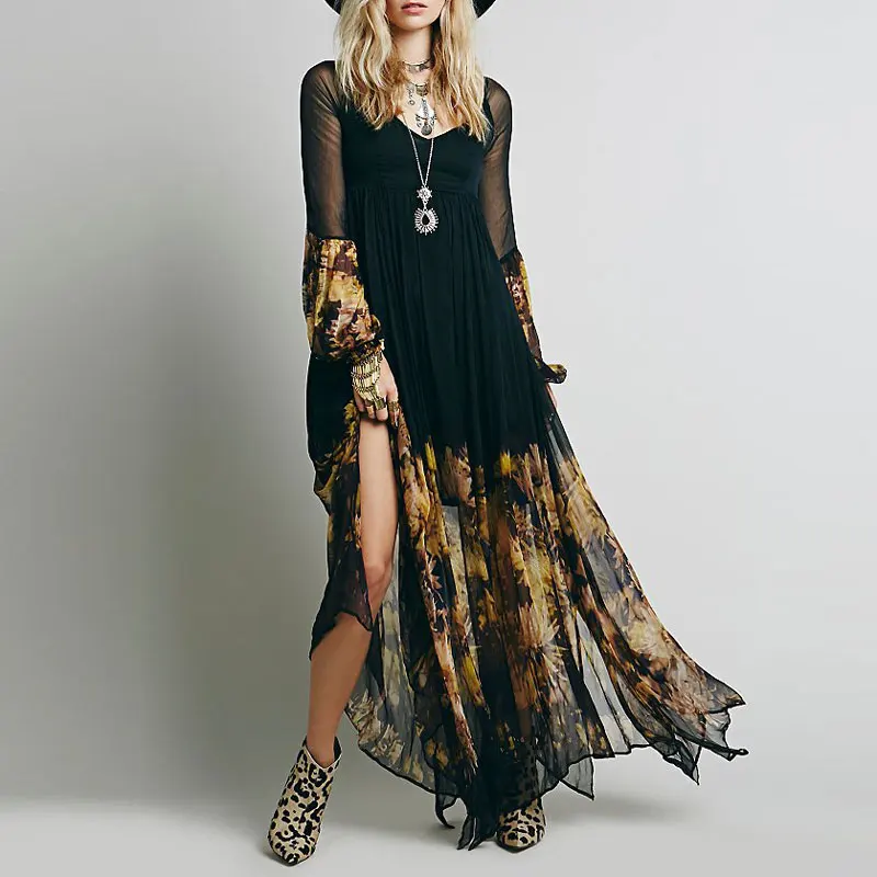 2019 women summer Sexy Flower Floral Print Chiffon Dress Beach Long Wrinkle Bohemian Maxi Dress Vintage Vestidos Femininos
2019 women summer Sexy Flower Floral Print Chiffon Dress Beach Long Wrinkle Bohemian Maxi Dress Vintage Vestidos Femininos