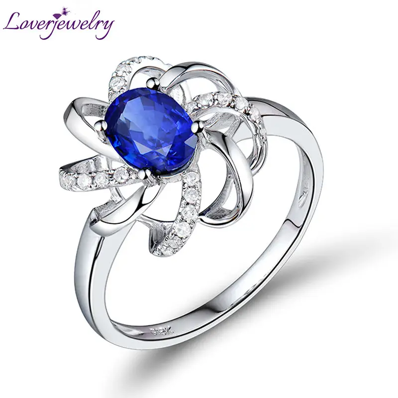 New Oval 5X7mm 18KT White Gold Natural Blue Sapphire Diamond Engagement Ring WU229
New Oval 5X7mm 18KT White Gold Natural Blue Sapphire Diamond Engagement Ring WU229