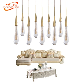 Modern LED Pendant Light Singal Glass Water Drop Pendant Hanging Light Living Dining Room Gold Powder Crystal Drop Hanging Lamp
Modern LED Pendant Light Singal Glass Water Drop Pendant Hanging Light Living Dining Room Gold Powder Crystal Drop Hanging Lamp