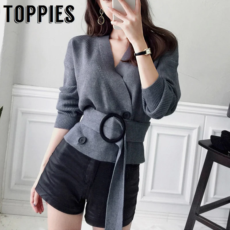 2019 Double Breasted Short Cardigan Belt Waist Sexy V Neck Sweater Korean Knitted Short Jacket
2019 Double Breasted Short Cardigan Belt Waist Sexy V Neck Sweater Korean Knitted Short Jacket