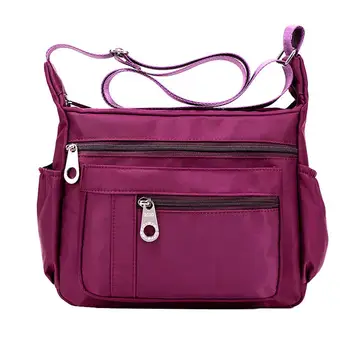 Women Solid Color Wide Strap Waterproof Zipper Crossbody Shoulder Nylon Bag
Women Solid Color Wide Strap Waterproof Zipper Crossbody Shoulder Nylon Bag