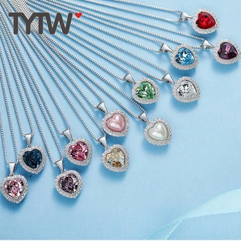 TYTW Original Crystals From Austrian Women Pendant Heart Necklace number birth stone jewelry girl necklaces classical gift
TYTW Original Crystals From Austrian Women Pendant Heart Necklace number birth stone jewelry girl necklaces classical gift