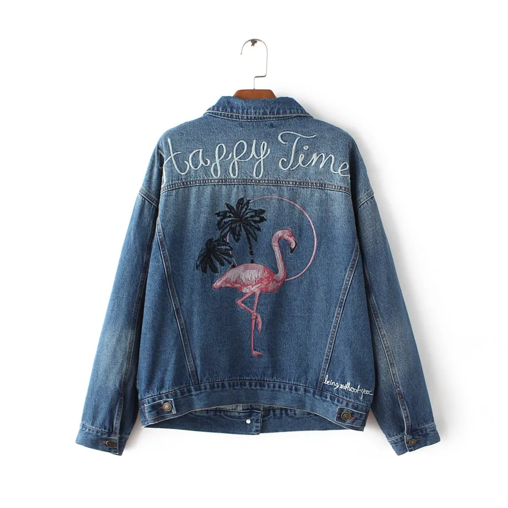 Women denim jacket short coat big size cotton streetwear clothes female overcoat SML size Flamingos embroidery loose Jackets
Women denim jacket short coat big size cotton streetwear clothes female overcoat SML size Flamingos embroidery loose Jackets