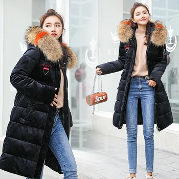 2018 Fashion Women's Winter Padded Jacket Female Slim Long Thickened Down Cotton Coat Parkas Velvet Fur Collar Wadded Overcoat
2018 Fashion Women's Winter Padded Jacket Female Slim Long Thickened Down Cotton Coat Parkas Velvet Fur Collar Wadded Overcoat