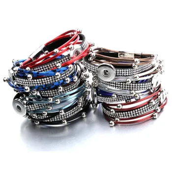 New Snap Jewelry 18mm Snap Button Bracelet Punk Multilayer Leather Bracelet Lederen Armband Snaps Jewelry
New Snap Jewelry 18mm Snap Button Bracelet Punk Multilayer Leather Bracelet Lederen Armband Snaps Jewelry
