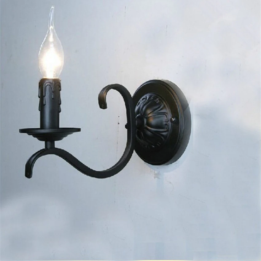 Europe Vintage Candle Shape Wall lamps Black Metal Simple Loft Style Candle Wall lights for Hotel/restaurant/bar Wall Sconce
Europe Vintage Candle Shape Wall lamps Black Metal Simple Loft Style Candle Wall lights for Hotel/restaurant/bar Wall Sconce