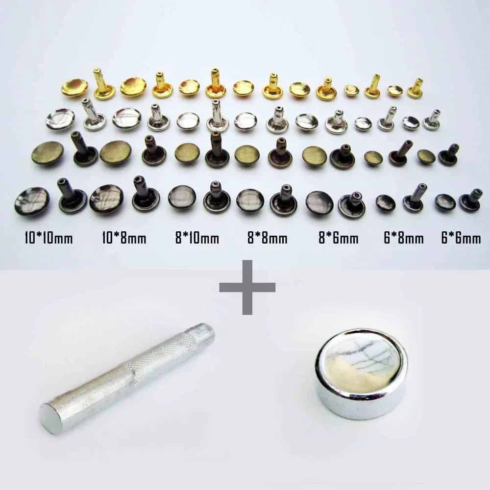 100pc Metal Double Cap Side Round Rapid Rivet Leathercraft Leather Belt Wallet Bag Shoe Decorative DIY Punk Spike Stud With Tool
100pc Metal Double Cap Side Round Rapid Rivet Leathercraft Leather Belt Wallet Bag Shoe Decorative DIY Punk Spike Stud With Tool