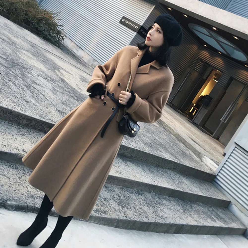 Office Lady Loose Long Wool Coat Turn-down Collar Wool Blend Coat and Jacket Double Breasted Women Coats Autumn Winter
Office Lady Loose Long Wool Coat Turn-down Collar Wool Blend Coat and Jacket Double Breasted Women Coats Autumn Winter