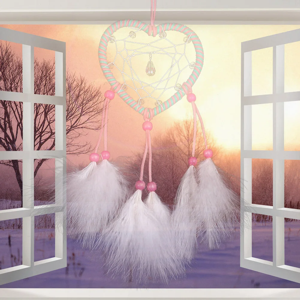 Handmade Dream Catcher Net Love Heart Shape Dream Catcher with Feather Hanging Decoration Home Decor Craft DreamCatcher
Handmade Dream Catcher Net Love Heart Shape Dream Catcher with Feather Hanging Decoration Home Decor Craft DreamCatcher