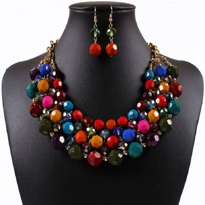 Fashion African Beads Jewelry Set Handmade Acrylic Bead Women Jewelry Sets Multi layer Necklace And Earrings Collier Africain
Fashion African Beads Jewelry Set Handmade Acrylic Bead Women Jewelry Sets Multi layer Necklace And Earrings Collier Africain